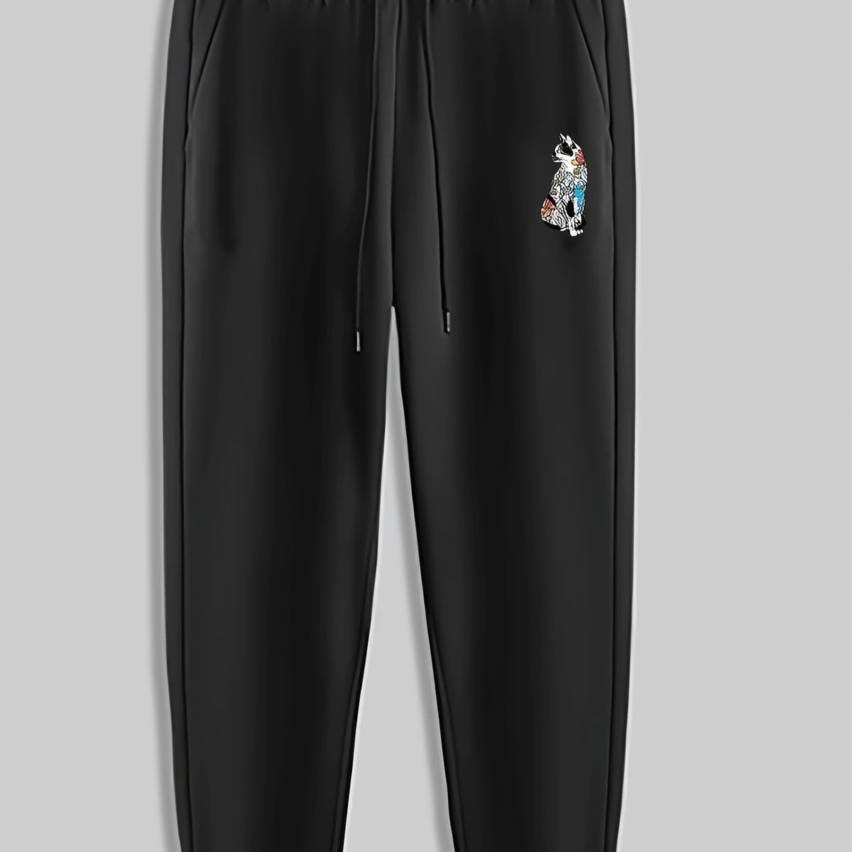 Dog Print Men's Drawstring Sweatpants for Spring Autumn
