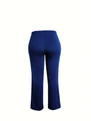  Casual Pants Women's Plus Solid Straight Leg Pants