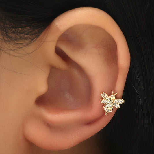 Bee Zircon Ear Cuff Copper 18K Plated Casual