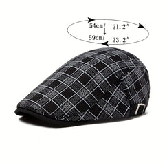 Men's Plaid Retro Linen Sun Visor Beret
