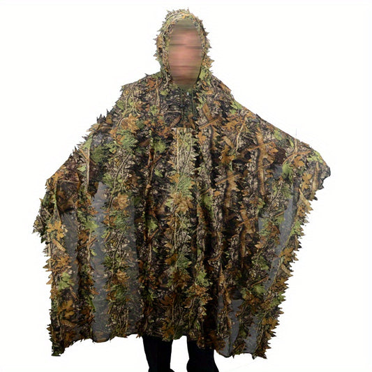 Leafy Camouflage Poncho Jacket for Jungle Shooting