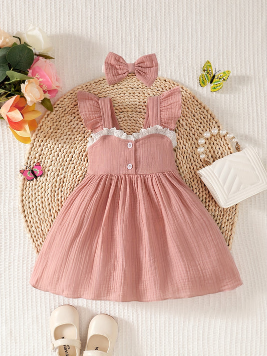 Baby Girls Puffy Princess Dress Pure Cotton Summer Clothes