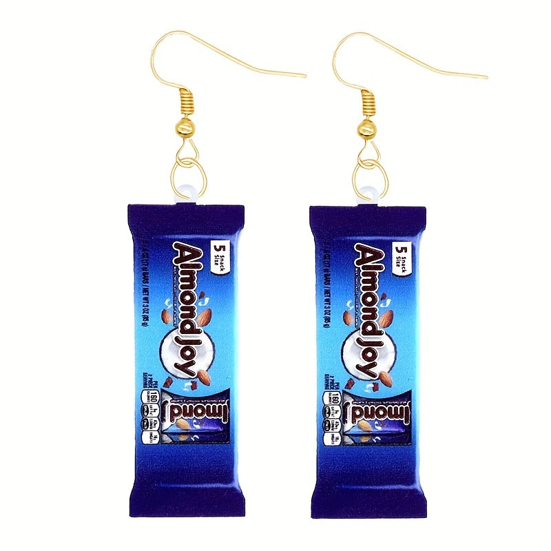 Funny Biscuit Chip Chocolate Dangle Earrings Acrylic Jewelry