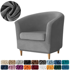 Velvet Tub Chair Slipcover Set with Cushion Cover