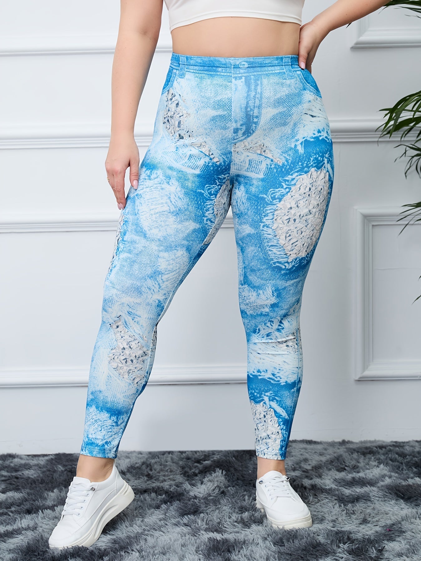  High Rise Workout Leggings Women's Plus Casual Skinny Leggings