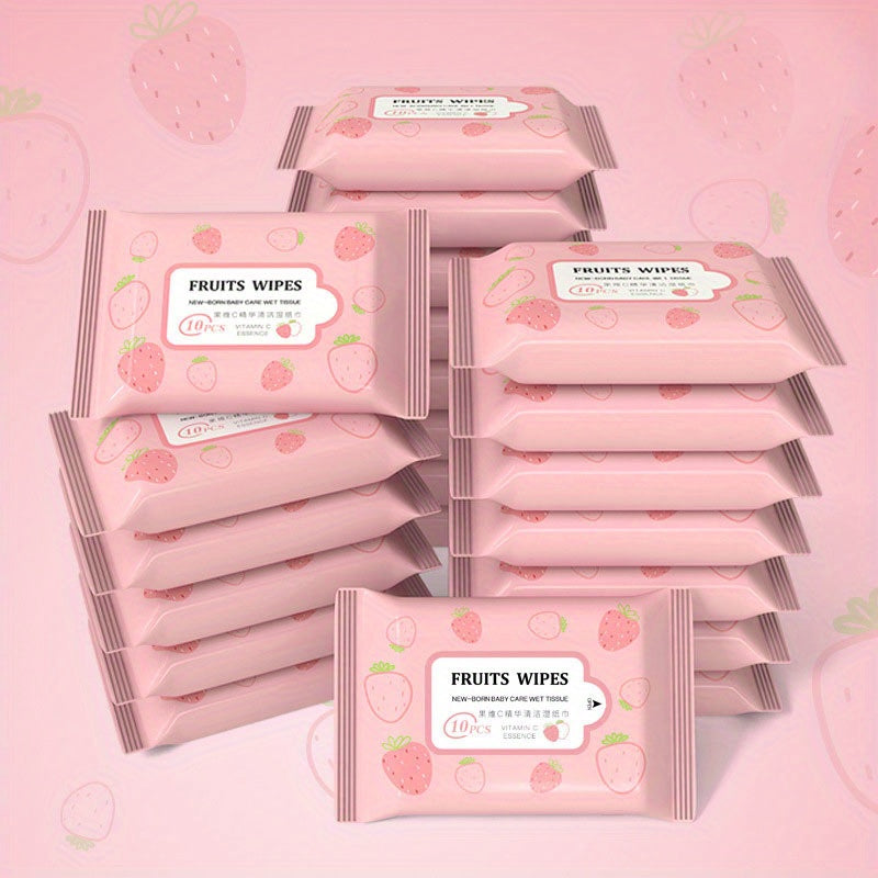 10 Disposable Wet Tissues for Baby Hand & Mouth Cleaning