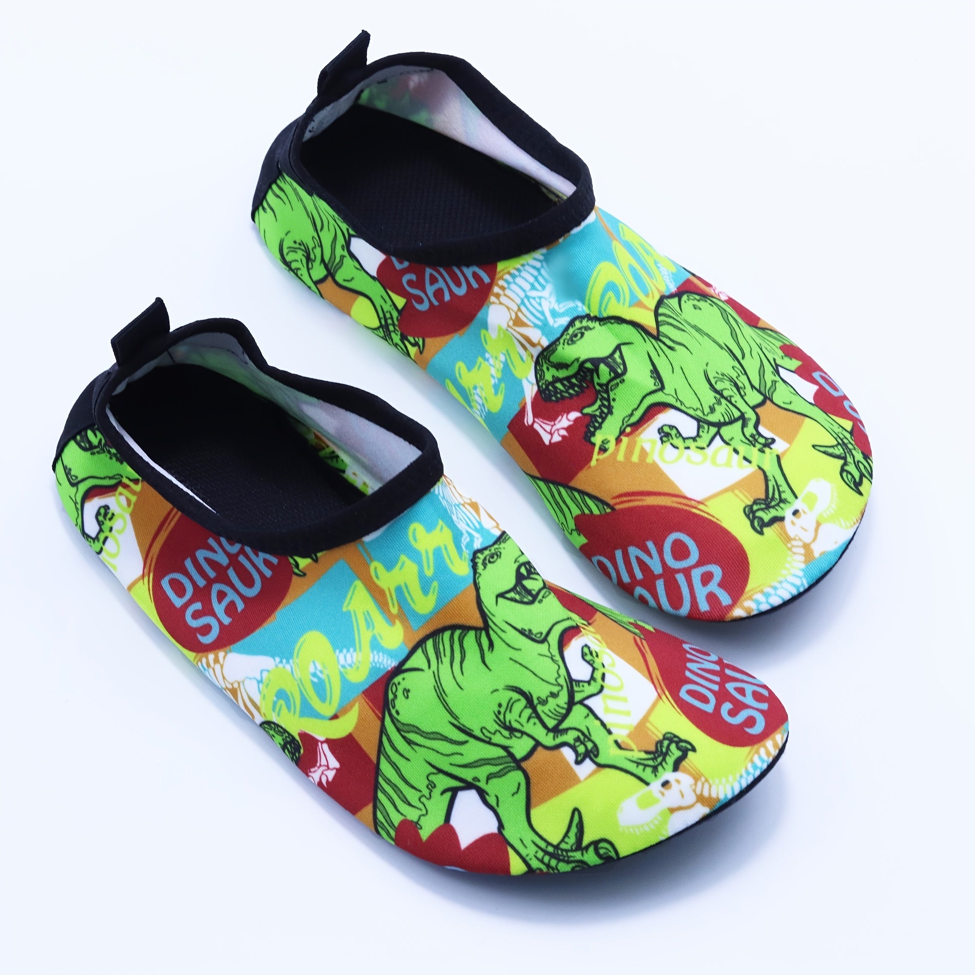 Boys' Dino Water Shoes, Quick Dry Aqua Socks for Summer