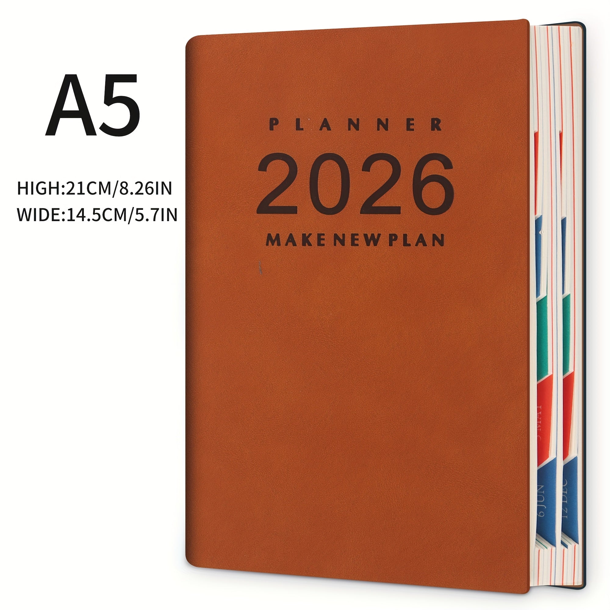 2026 A5 Grand Standard Plan Calendar Planner PU Leather 100g Thick Paper Agenda
