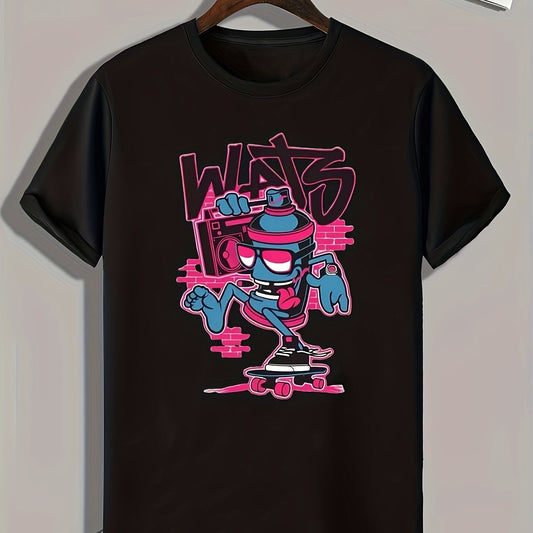 Skateboarding Print Men's Graphic T-shirt for Summer