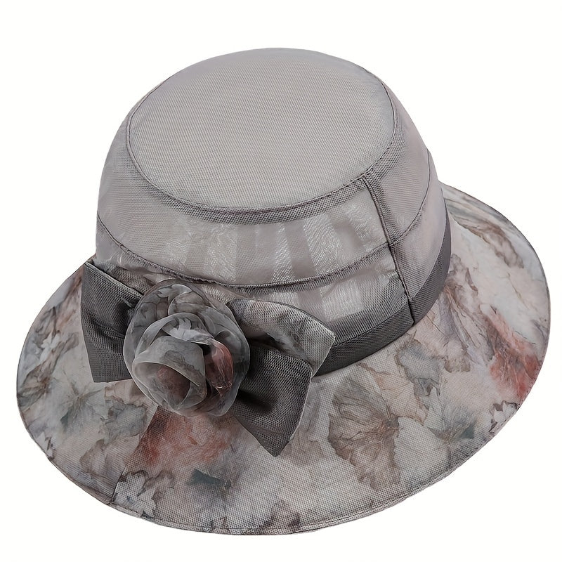 Vintage Flower Bucket Hat Sun Hat Lightweight Breathable Sunscreen Mesh Sun Hats