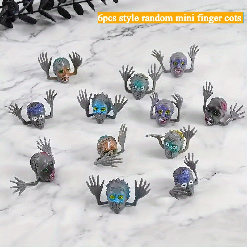 6 Mini Ghost Finger Puppets Halloween Fun