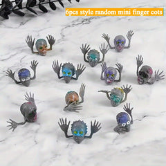 6 Mini Ghost Finger Puppets Halloween Fun