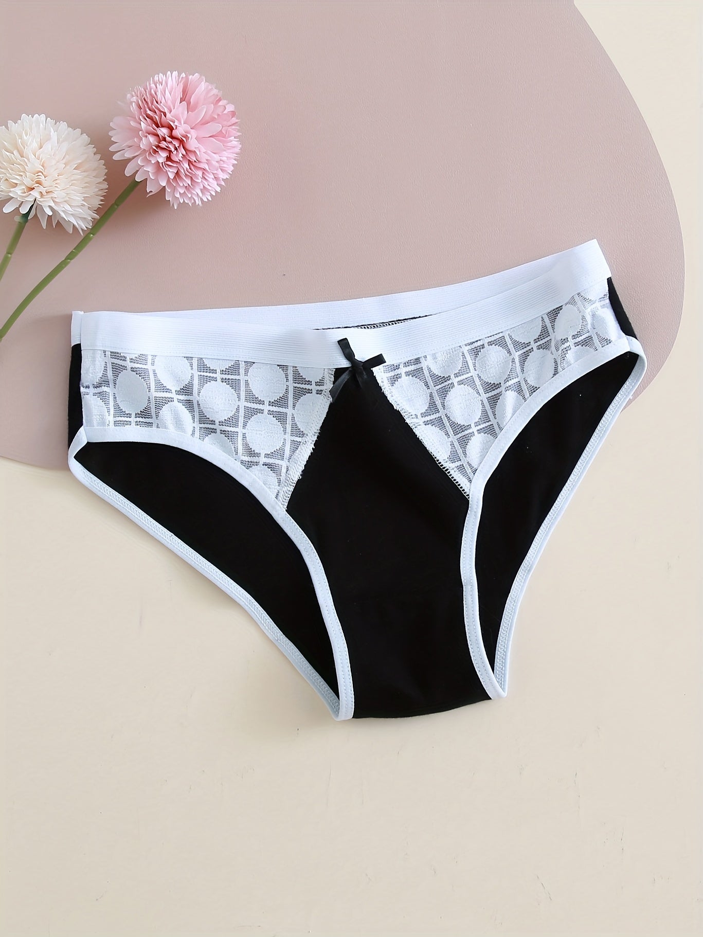 6pcs Lace Seamless Polka Dot Bow Panties Women's Lingerie