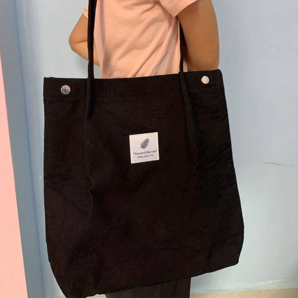 Casual Solid Shoulder Bag All Match Storage Handbag School Bag