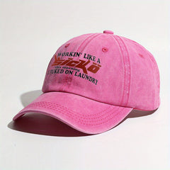 Vintage Baseball Cap Letter Printed Distressed Cotton Dad Hats Solid Sun Hat