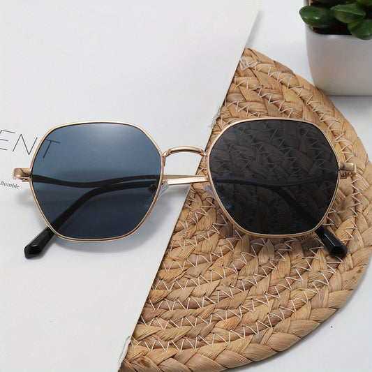 Geometric Metal Sunglasses Anti Glare UV400