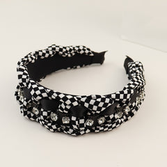 Synthetic Hair Braided Headband with Houndstooth Scarf