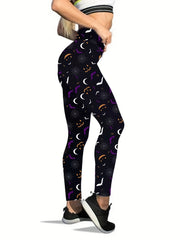 Halloween Print Skinny Leggings High Waist Stretchy Leggings