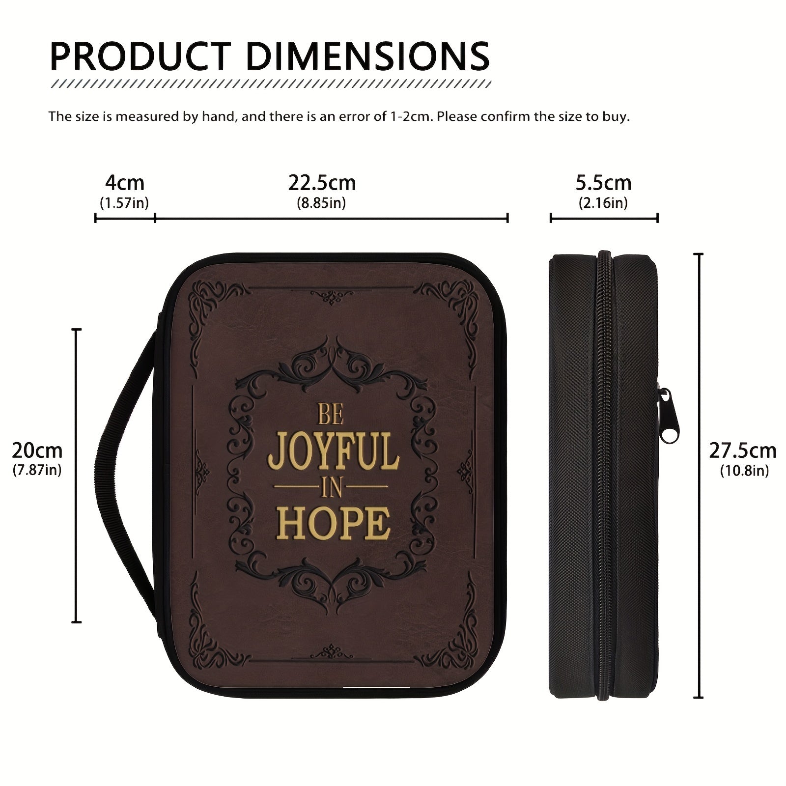Vintage Text Pattern Bible Cover Portable Book Box Church Bag