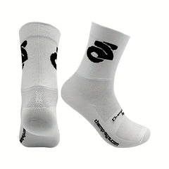 Breathable Mid Calf Sports Socks - Cycling Running Outdoor Sweat Absorbing