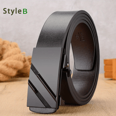 Men's Classic Automatic Buckle Belt Business PU Leather Belt