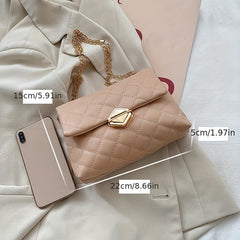 Quilted Chain Crossbody Bag Square Shoulder Bag for Women