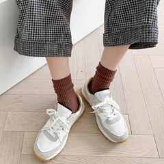 6 Pairs Women's Cotton Crew Socks - Multicolor Christmas Casual