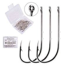 50pcs Circle Carp Eyed Fishing Hook Set Size 1-22 Japan Fishhooks for Seawater