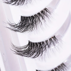 10 Pairs Natural Look Half Lashes Clear Band False Eyelashes