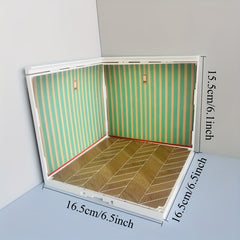 1:12 Scale Dollhouse Checkered Space Mini Cabin Model DIY Craft Scene