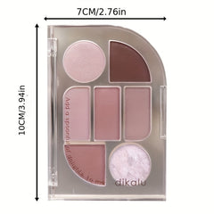 7 Colors Matte Pearly Finish Eyeshadow Palette Earth Tones Daily Makeup