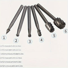 6pcs Drill Bit Set Cutting Tools for Woodworking Carving Rasps Kit