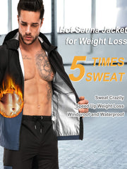 Men's Sweat Sauna Hooded Jacket for Sports & Gym