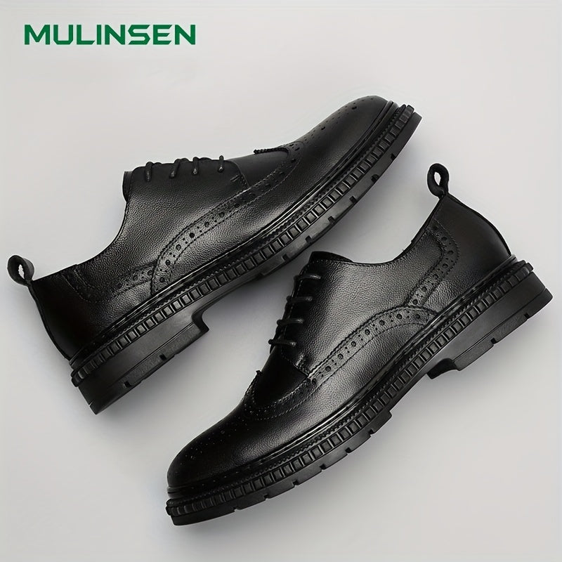 Men's Leather Brogue Dress Shoes for Wedding Party
