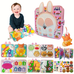 Kids' Bunny Sensory Book - Life Skills Letters - Felt Learning Toy