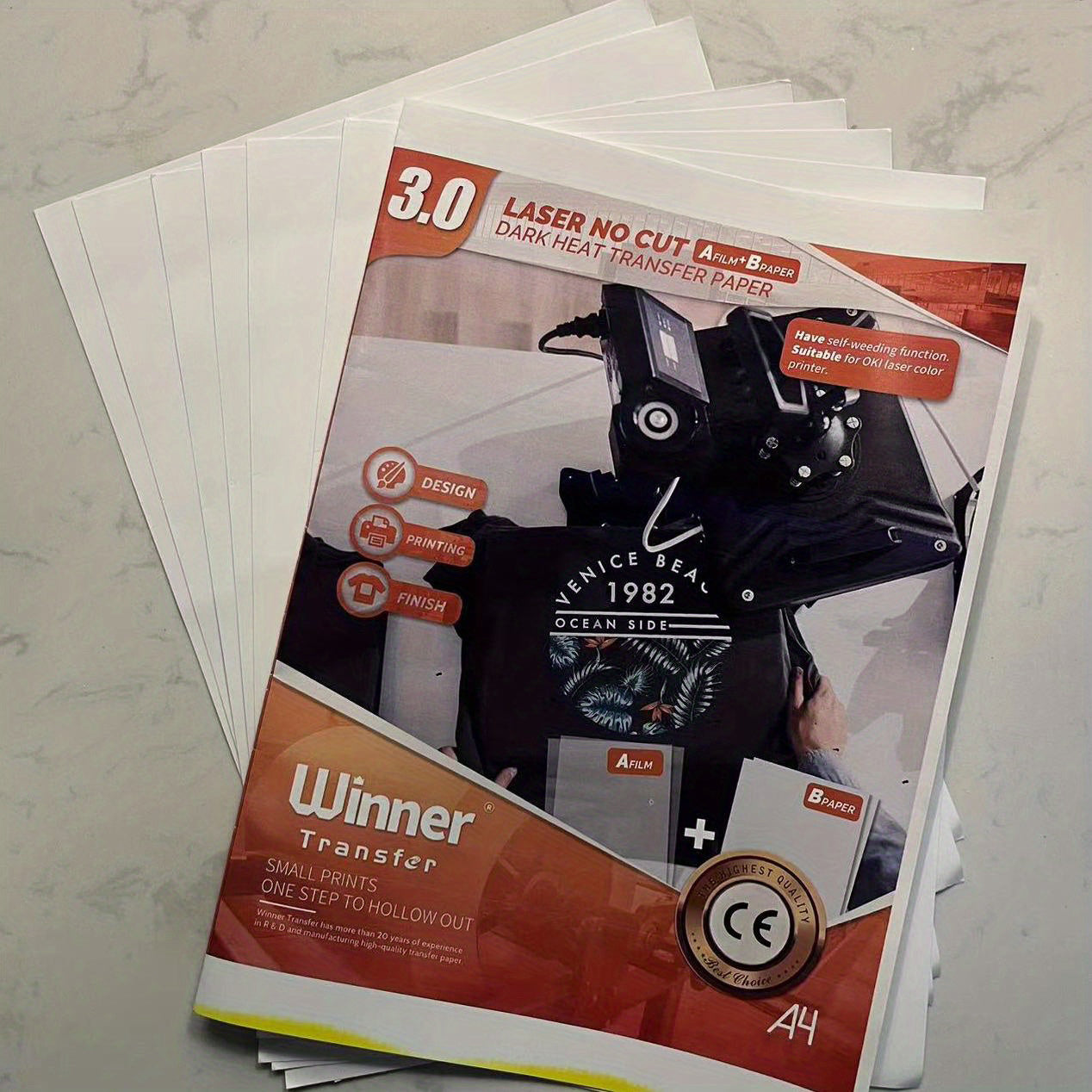 50 Laser No Cut Dark Heat Transfer Paper A4 6sheets