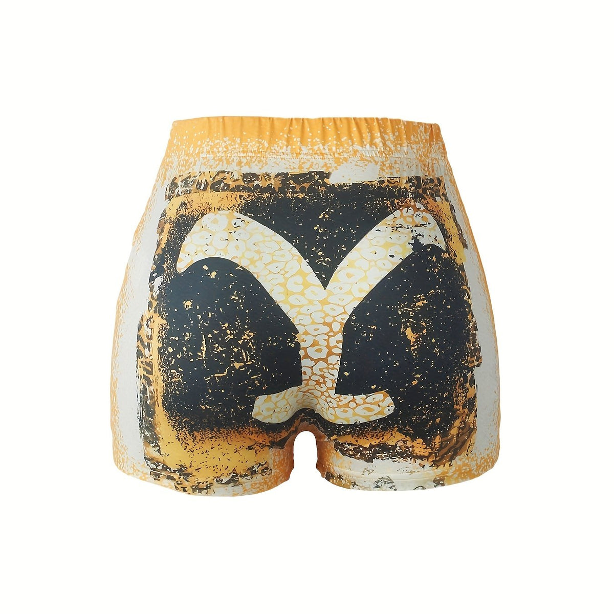 Graphic Print Skinny Shorts Casual Shorts For Spring & Summer