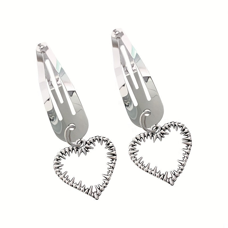 2pcs Silvery Hair Clip Snap Clip Y2K Hair Accessories