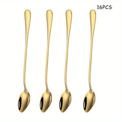 4pcs Stainless Steel Long handled Ice Cream Scoop Cocktail Stirring Spoon