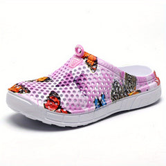 Women's Butterfly Printed Clogs Non Slip Slide Shoes Casual Outdoor Clogs
