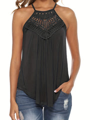 Floral Lace Halter Neck Top for Summer Women