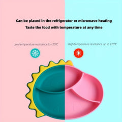 Silicone Baby Divided Food Supplement Bowl Anti-fall Suction Plate