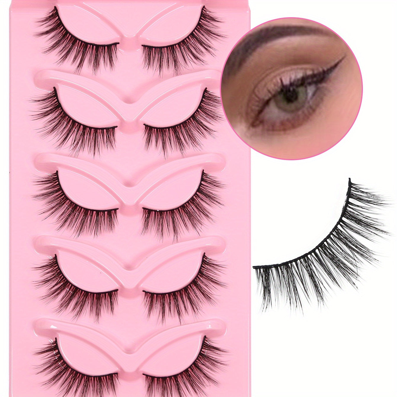 3D Thick False Eyelashes Cat Eye Fluffy Lashes C Curling Lashes