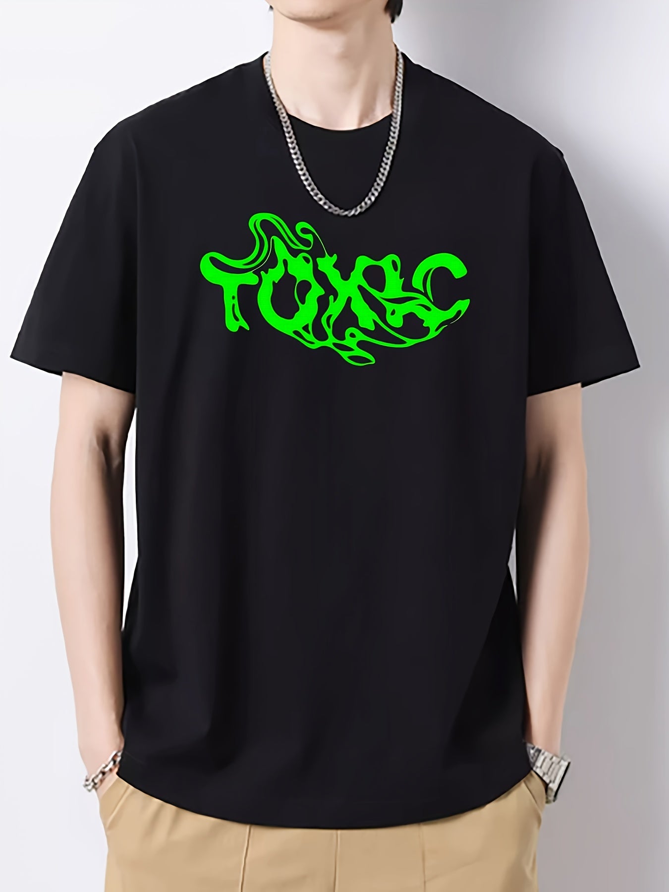 Men's Round Neck Short Sleeve Slim Fit T shirt Print Top