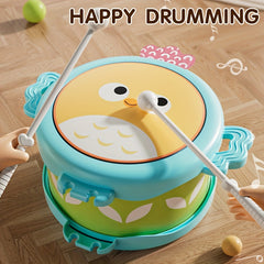 Kids Drum Set Cartoon Style with 2 Drumsticks