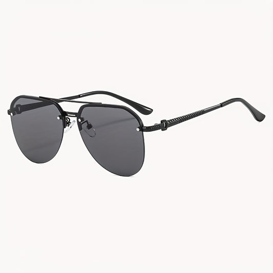 Men's Classic Double Beam Sunglasses Half Rim Sports Glasses
