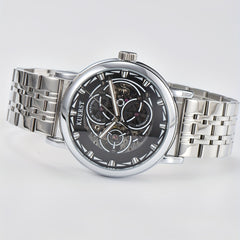 KUERST Men's Steel Strap Mechanical Watch Luminous Dial Creative Wristwatch