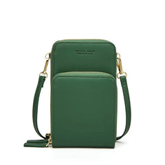 Large Capacity Women's Wallet Solid Leather Mobile Phone Bag