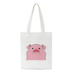 Pig Cartoon Shoulder Canvas Bag Harajuku Large Capacity Messenger Bag