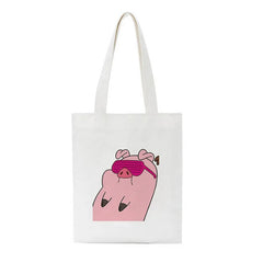 Pig Cartoon Shoulder Canvas Bag Harajuku Large Capacity Messenger Bag